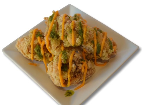 Deep Fried Chicken with Very Tasty Salt, Cheddar & Basil (5 pieces)